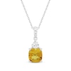 Thumbnail Image 1 of Cushion-Cut Citrine & White Lab-Created Sapphire Necklace Sterling Silver 18&quot;