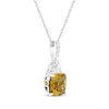 Thumbnail Image 2 of Cushion-Cut Citrine & White Lab-Created Sapphire Necklace Sterling Silver 18&quot;