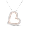 Thumbnail Image 1 of Diamond Two-Row Tilted Heart Necklace 1 ct tw 10K Two-Tone Gold 18&quot;