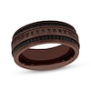 Thumbnail Image 1 of Now + Forever Men's Smoky Quartz & Black Sapphire Wedding Band Black & Brown Ion-Plated Tungsten Carbide 9mm