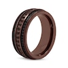 Thumbnail Image 2 of Now + Forever Men's Smoky Quartz & Black Sapphire Wedding Band Black & Brown Ion-Plated Tungsten Carbide 9mm