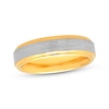 Thumbnail Image 0 of Men's Brushed Wedding Band Yellow Ion Plating & Tungsten Carbide 6mm