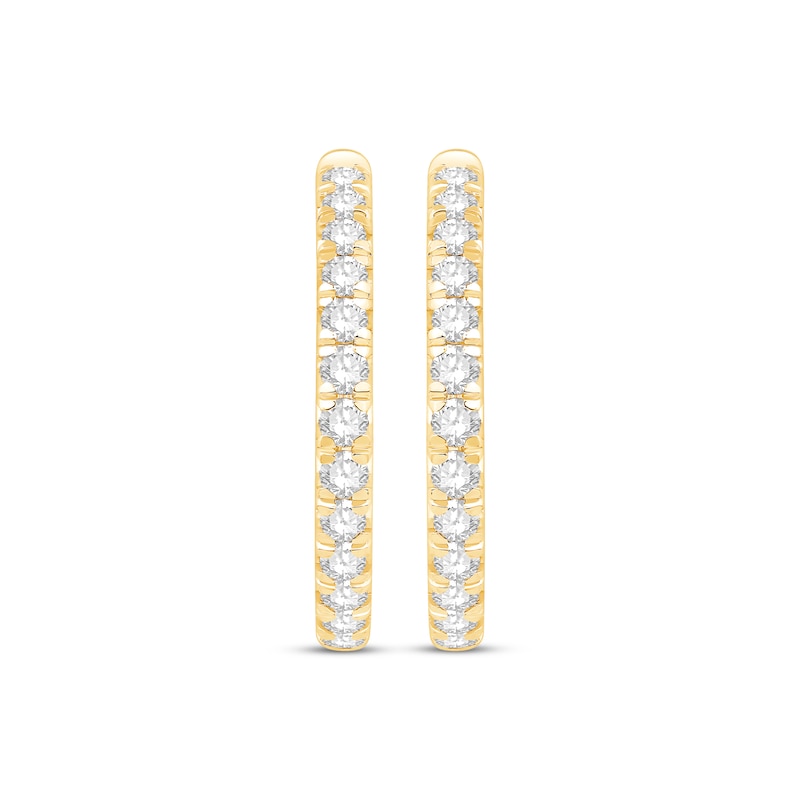 Main Image 2 of Lab-Grown Diamonds by KAY Hoop Earrings 1-1/2 ct tw 10K Yellow Gold