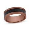 Thumbnail Image 0 of Men's Hammered Wedding Band Black & Bronze Ion-Plated Tungsten Carbide 8mm