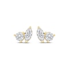 Thumbnail Image 1 of Toi et Moi Lab-Grown Diamond Round & Marquise-Cut Stud Earrings 1 ct tw 14K Yellow Gold