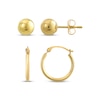 Thumbnail Image 1 of Hollow Ball Stud & Hoop Earrings Set 14K Yellow Gold