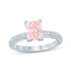 Thumbnail Image 0 of Monique Lhuillier Bliss Radiant-Cut Peach-Pink & White Lab-Created Diamond Engagement Ring 2-1/2 ct tw 18K White Gold