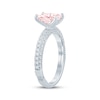 Thumbnail Image 1 of Monique Lhuillier Bliss Radiant-Cut Peach-Pink & White Lab-Grown Diamond Engagement Ring 2-1/2 ct tw 18K White Gold