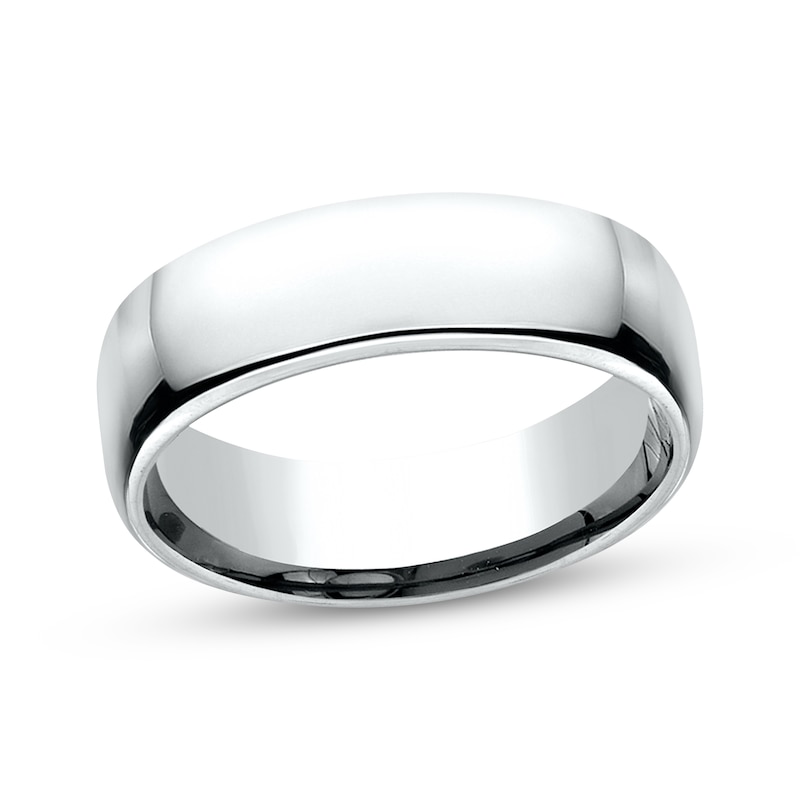 Main Image 1 of Polished Wedding Band 10K White Gold 6.5mm