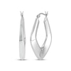 Thumbnail Image 1 of Polished Angled Puff Hoop Earrings Sterling Silver