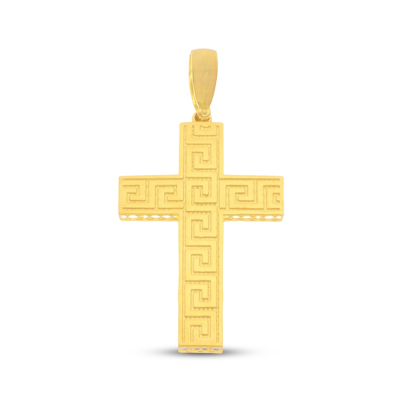 Main Image 1 of Greek Key Cross Charm 10K Yellow Gold