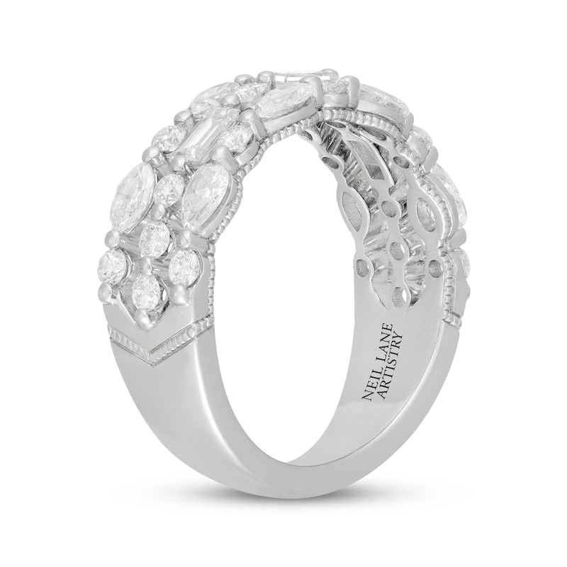 Main Image 2 of Neil Lane Artistry Baguette, Marquise, Pear & Round-Cut Lab-Grown Diamond Anniversary Ring 1-1/2 ct tw 14K White Gold