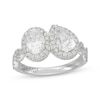 Thumbnail Image 1 of Neil Lane Artistry Oval-Cut & Pear-Shaped Lab-Grown Diamond Toi et Moi Engagement Ring 2 ct tw 14K White Gold