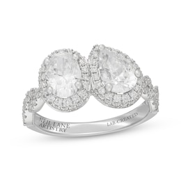 Neil Lane Artistry Oval-Cut & Pear-Shaped Lab-Grown Diamond Toi et Moi Engagement Ring 2 ct tw 14K White Gold