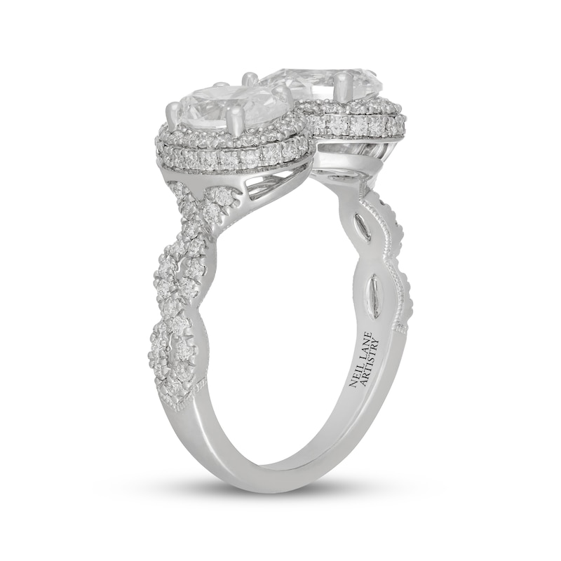 Main Image 2 of Neil Lane Artistry Oval-Cut & Pear-Shaped Lab-Grown Diamond Toi et Moi Engagement Ring 2 ct tw 14K White Gold