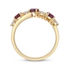 Thumbnail Image 3 of Oval-Cut Natural Ruby & Diamond Crossover Ring 1/10 ct tw 10K Yellow Gold