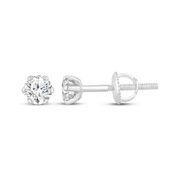 Certified Round-Cut Diamond Solitaire Stud Earrings 1/2 ct tw 14K White Gold (F/I1)