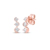 Thumbnail Image 1 of Diamond Three-Stone Squiggle Drop Earrings 1/4 ct tw 10K Rose Gold