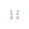 Thumbnail Image 2 of Diamond Three-Stone Squiggle Drop Earrings 1/4 ct tw 10K Rose Gold