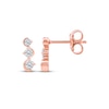 Thumbnail Image 3 of Diamond Three-Stone Squiggle Drop Earrings 1/4 ct tw 10K Rose Gold