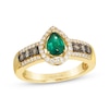 Thumbnail Image 1 of Le Vian Pear-Shaped Emerald Ring 1/2 ct tw Diamonds 14K Honey Gold