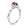 Thumbnail Image 2 of Lab-Created Ruby & White Lab-Created Sapphire Twist Ring Sterling Silver