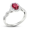 Thumbnail Image 4 of Lab-Created Ruby & White Lab-Created Sapphire Twist Ring Sterling Silver