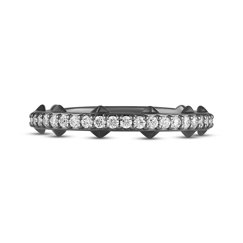 Main Image 4 of Ink & Ice Diamond Anniversary Ring 1/4 ct tw Black Rhodium-Plated 14K White Gold