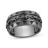 Thumbnail Image 1 of Ink & Ice Men's Black Diamond Barbed Wire Ring 1/10 ct tw Black Rhodium-Plated Sterling Silver