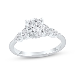 Now + Forever Lab-Grown Diamonds Round-Cut Hidden Halo Engagement Ring 2 ct tw 14K White Gold