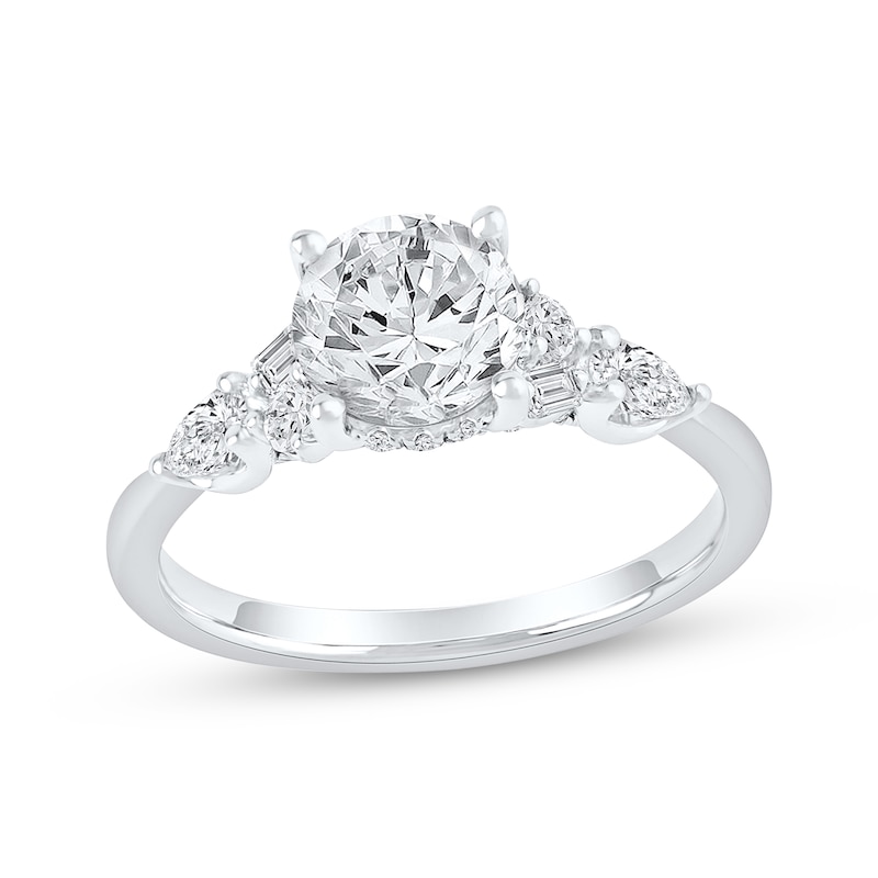 Main Image 1 of Lab-Grown Diamonds by KAY Round-Cut Hidden Halo Engagement Ring 2 ct tw 14K White Gold