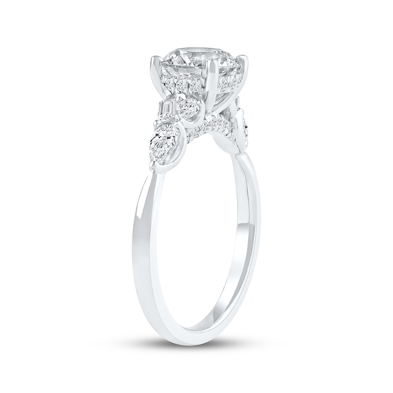 Main Image 2 of Lab-Grown Diamonds by KAY Round-Cut Hidden Halo Engagement Ring 2 ct tw 14K White Gold