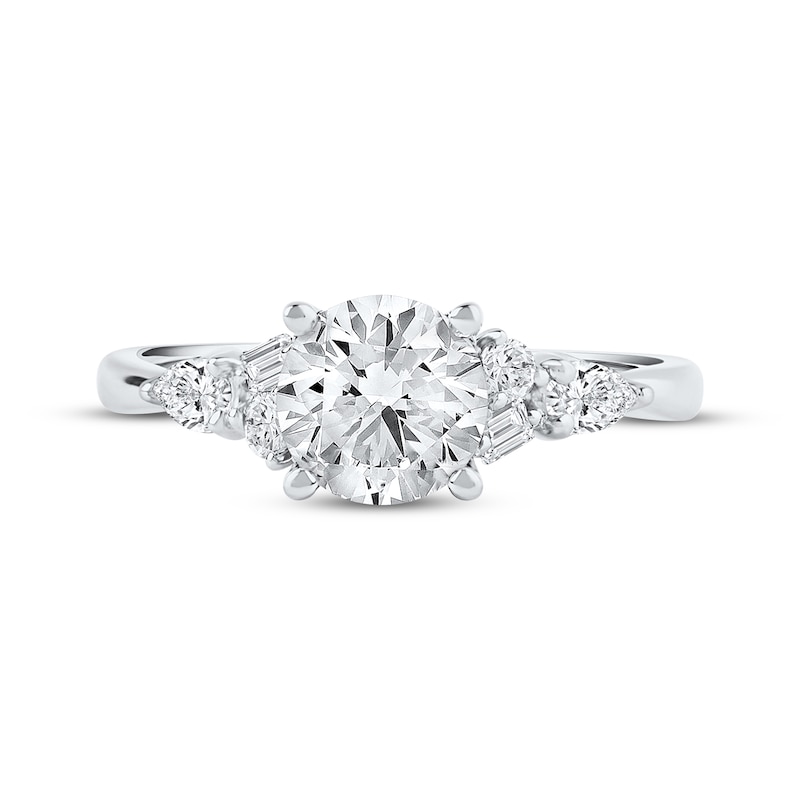 Main Image 3 of Lab-Grown Diamonds by KAY Round-Cut Hidden Halo Engagement Ring 2 ct tw 14K White Gold