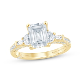 Monique Lhuillier Bliss Emerald-Cut Lab-Grown Diamond Engagement Ring 2 ct tw 18K Yellow Gold