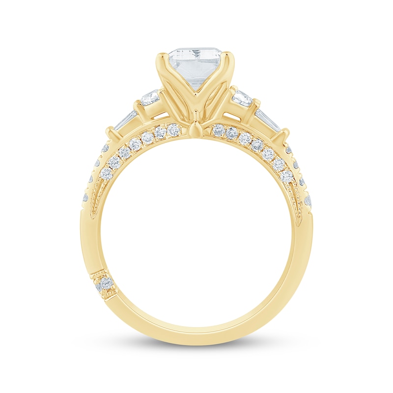 Main Image 3 of Monique Lhuillier Bliss Emerald-Cut Lab-Grown Diamond Engagement Ring 2 ct tw 18K Yellow Gold