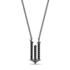 Thumbnail Image 1 of Wicked Black Diamond &quot;W&quot; Necklace 1/8 ct tw Black Rhodium-Plated Sterling Silver 18&quot;