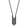 Thumbnail Image 2 of Wicked Black Diamond &quot;W&quot; Necklace 1/8 ct tw Black Rhodium-Plated Sterling Silver 18&quot;