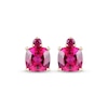 Thumbnail Image 2 of Cushion & Round-Cut Lab-Created Ruby Stud Earrings 10K Yellow Gold