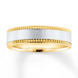 Wedding Band 10K Two-Tone Gold 6mm