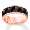 Thumbnail Image 0 of 8mm Faceted Wedding Band Black & Rose Tungsten Carbide