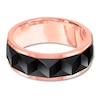 Thumbnail Image 1 of 8mm Faceted Wedding Band Black & Rose Tungsten Carbide