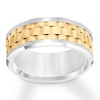 Thumbnail Image 0 of 9mm Wedding Band White & Yellow Tungsten Carbide