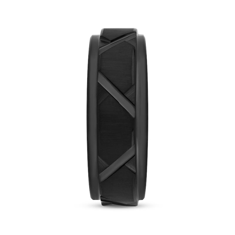 8mm Wedding Band Black Tungsten Carbide