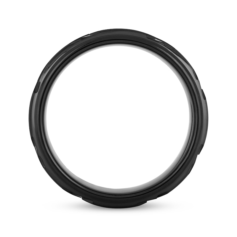 8mm Wedding Band Black Tungsten Carbide