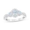 Thumbnail Image 1 of THE LEO First Light Diamond Oval & Round-Cut Three-Stone Engagement Ring 1 ct tw 14K White Gold