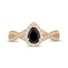 Thumbnail Image 3 of Neil Lane Pear-Shaped Black Diamond & White Diamond Twist Engagement Ring 1-1/5 ct tw 14K Yellow Gold