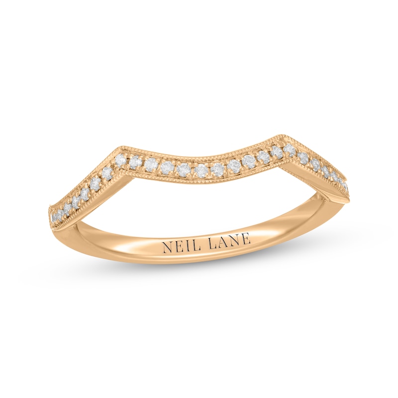 Main Image 1 of Neil Lane Diamond Contoured Wedding Band 1/8 ct tw 14K Yellow Gold