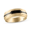 Thumbnail Image 1 of Men's Square-Cut Black Diamond Wedding Ring 3/4 ct tw 10K Yellow Gold