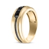 Thumbnail Image 2 of Men's Square-Cut Black Diamond Wedding Ring 3/4 ct tw 10K Yellow Gold