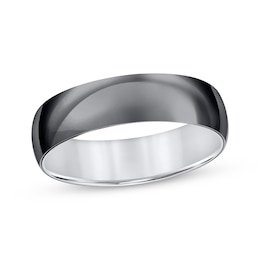 Now + Forever Men's Polished Wedding Band Black Titanium 6mm